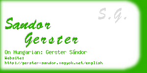 sandor gerster business card